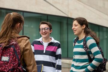 Students outside ES Building